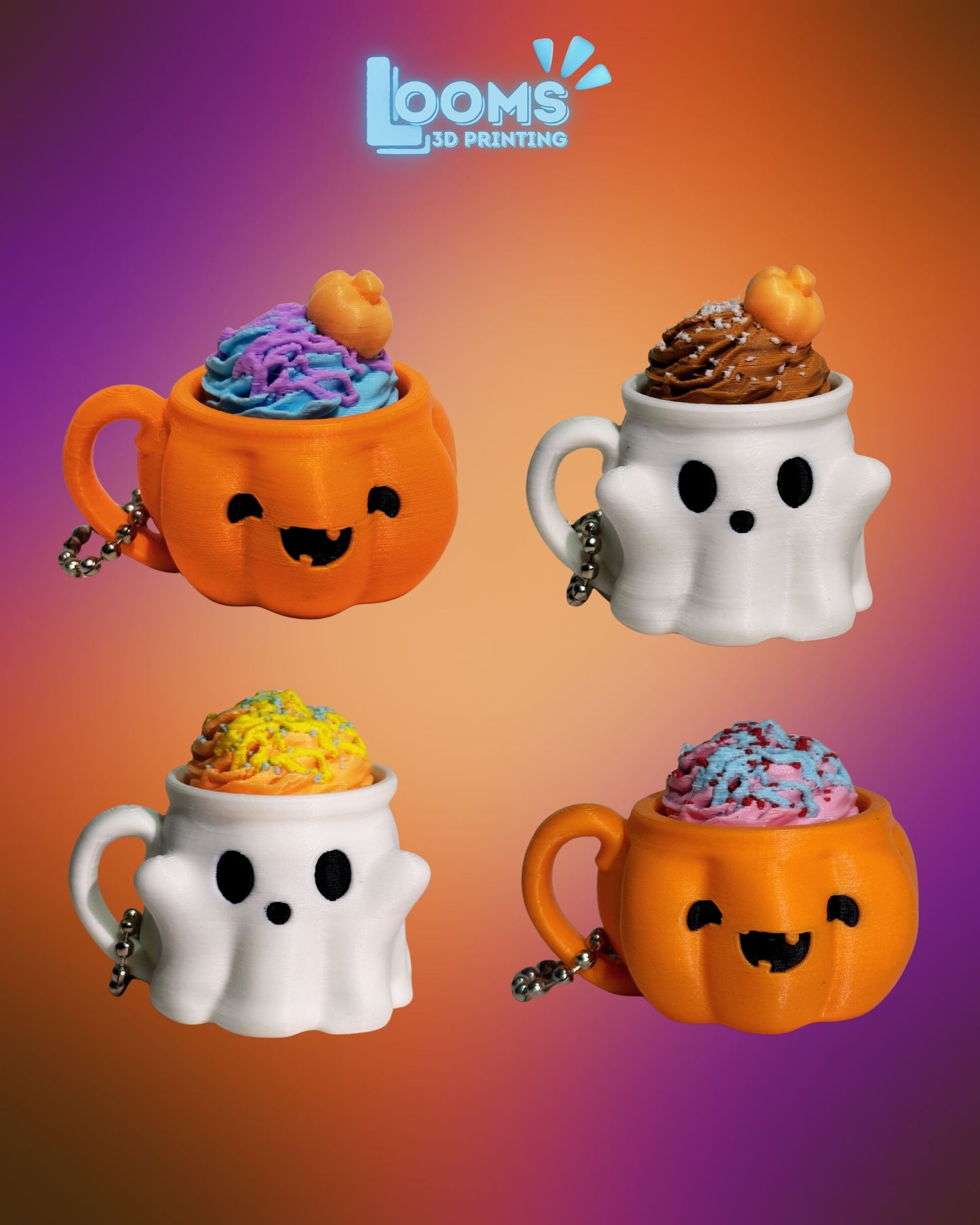 Boo & Brew Latte Clicker Keychains